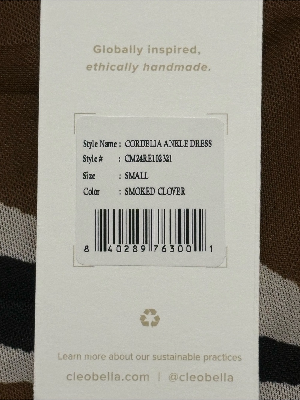 Cleobella Cordelia Brown Black Cream Floral Maxi Dress Size Small NWT - Picture 9 of 13